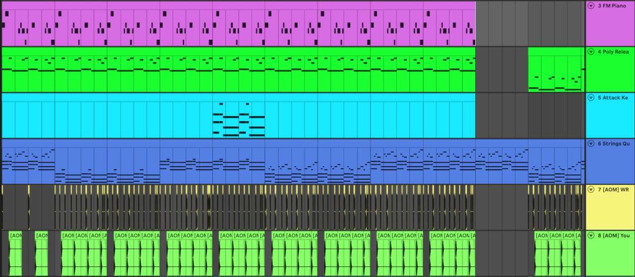 Screenshot of my Ableton Live project
